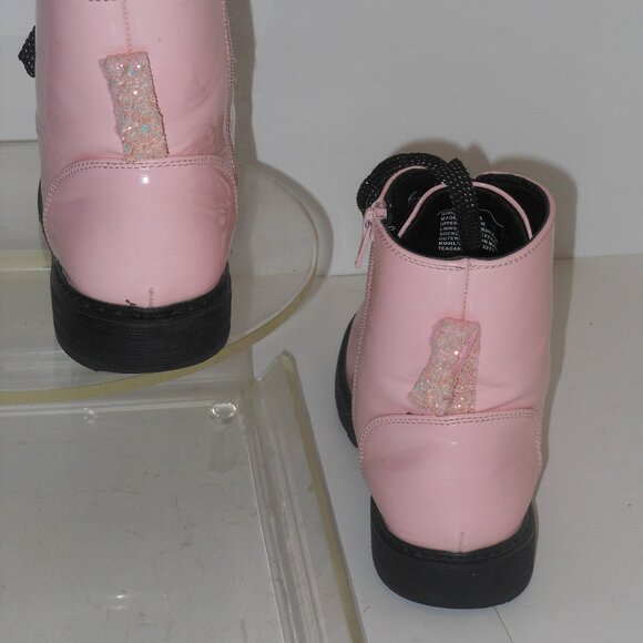 SO PINK PATENT LEATHER ANKLE BOOTS SIZE 4 MEDIUM - Picture 3 of 9